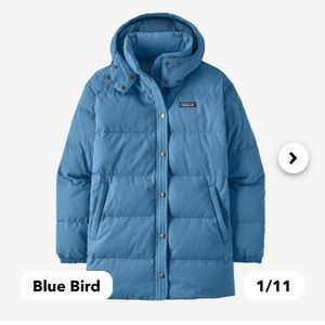 Patagonia women’s cotton down parka, brand new with tags.